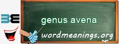 WordMeaning blackboard for genus avena